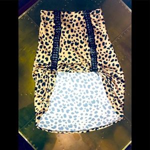 Silky Cheetah Print, Cinched with Leather Lacing.